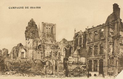 Hotel de Ville bombardımandan sonra, Ypres, 1915 by Belgian Photographer