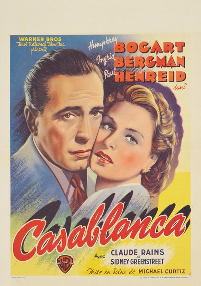 "Casablanca" filminin reklamını yapan Belçikalı bir afiş by Belgian School