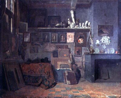 Bir Sanatçının Stüdyo İçi, 1870 dolayları (tuval üzerine yağlı boya) by Belgian School