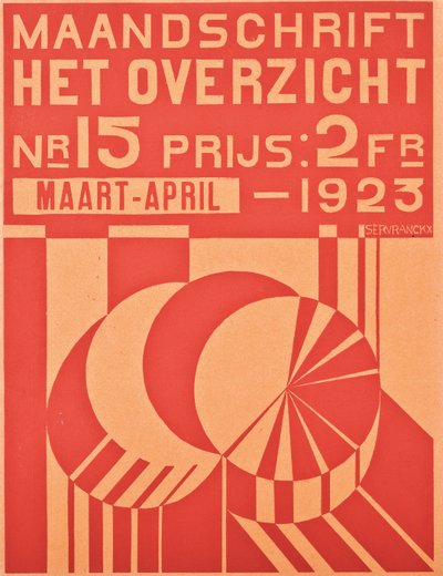"Het Overzicht" dergisinin Mart-Nisan 1923 sayısı için kapak, 1923 by Belgian School