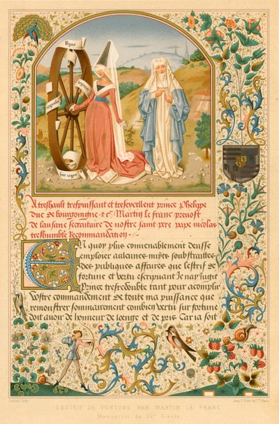 Lestrif de Fortune, Martin le Franc. 15. yüzyıla ait el yazması by Belgian School