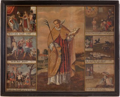 Marke. Şapel (Sint-Vincentiuskapel). iç mekan. Tablo. Saint Vincent şehidi. 19. yüzyıl. by Belgian School