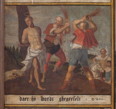 Marke. Şapel (Sint-Vincentiuskapel). iç mekan. Tablo. Saint Vincent şehidi. 19. yüzyıl. detay. by Belgian School
