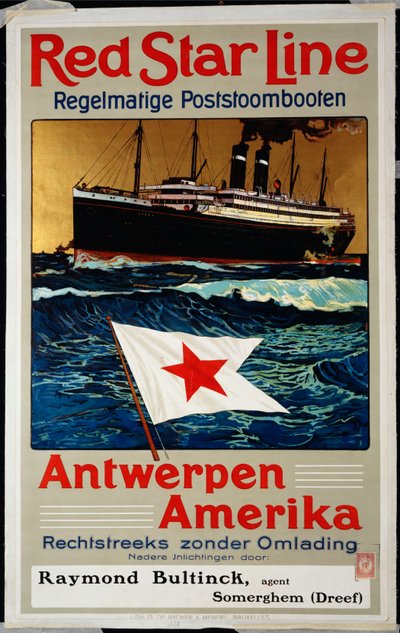 Kızıl Yıldız Hattı, Antwerpen Amerika, 1899 dolayları by Belgian School