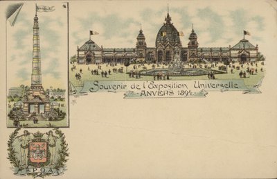 Exposition Internationale d "Anvers, Antwerp, Belçika, 1894 Hatırası by Belgian School