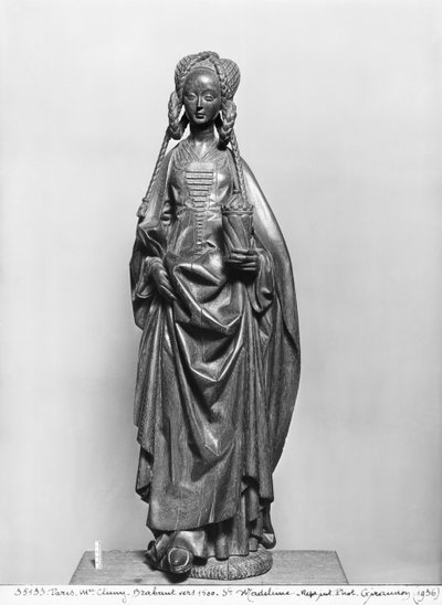Mary Magdalene, c.1500 (meşe) (ayrıca bkz. 266927 ve 266932) by Belgian School