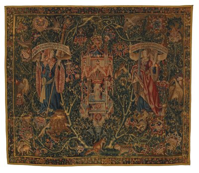 Goblen, Sibylla Libya ve Europa (46.134 ila 46.139'dan oluşan altı Sibyl setinden biri) 'Rothamsted Goblenleri' olarak adlandırılır, Flanders, Tournai veya Brüksel, Belçika'da yapılmıştır, c.1530 (yün) by Belgian School