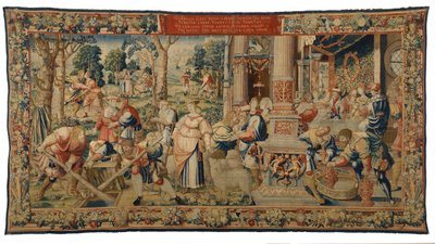 Goblen, Laban, Jacob ve Rachel'ın Hikayesi, Genesis XXIX, Brüksel, Belçika'da yapılmıştır, 1530 dolayları (yün ve ipek) by Belgian School