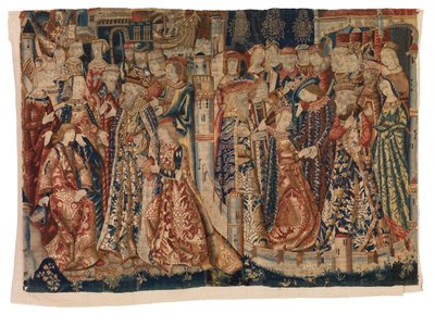 Goblen, Nişan ve Evlilik 'Les Fiancailles et le Marriage de Marie de Bourgogne et de Maximilien', Tournai veya Brüksel'den by Belgian School