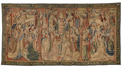 Goblen, Meryem Ana'nın veya Madonna'nın Zaferi, Brüksel, Belçika'da yapılmıştır, 1500 civarı (yün ve ipek) by Belgian School