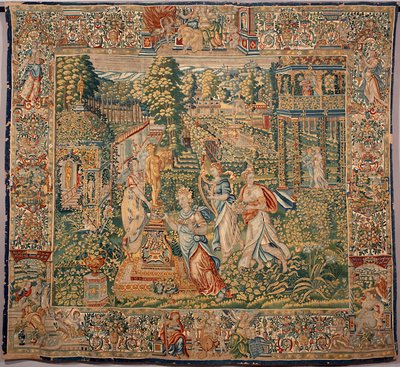 Pomone (Pomona) meyve perisinin hediyeleri Brüksel imalatçılarının duvar halısı. 16. yüzyıl Genleri, Musei di Strada Nuova by Belgian School