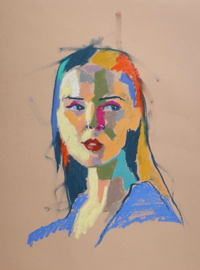 Renk Çalışması 20, 2023 (kağıt üzerine pastel) by Ben Benet