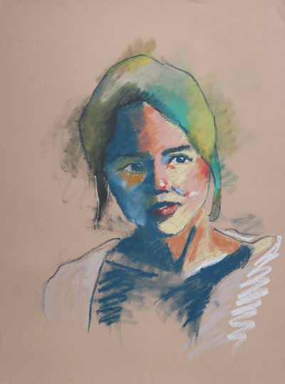 Renk Çalışması 5, 2023 (kağıt üzerine pastel) by Ben Benet