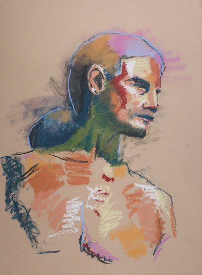 Renk Çalışması 6, 2023 (kağıt üzerine pastel) by Ben Benet