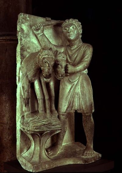 Harman Buğdayı: Ayların Emekleri heykel takviminden Temmuz, c.1200 (taş) by Benedetto Antelami