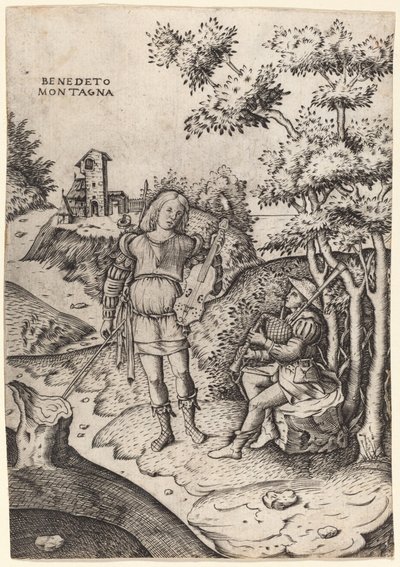 Apollon ve Marsyas by Benedetto Montagna