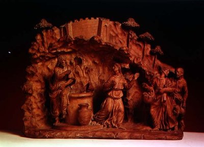 İsa ve Samiriyeli Kadın (pişmiş toprak) by Benedetto da Maiano