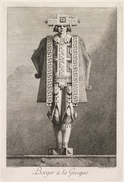 Yunan Maskeli Balosu: Yunan Çobanı (Levha 5) by Benigno Bossi