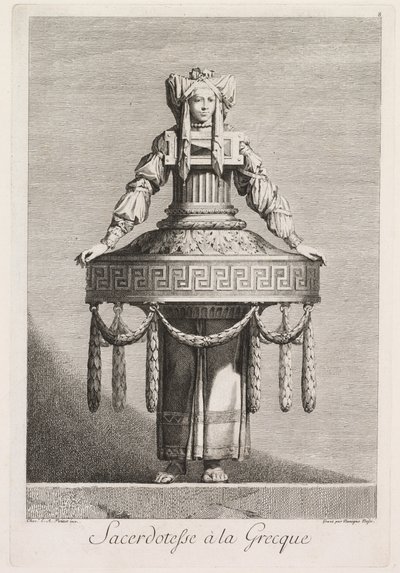 Yunan Maskeli Balosu: Yunan Rahibesi (Levha 8) by Benigno Bossi
