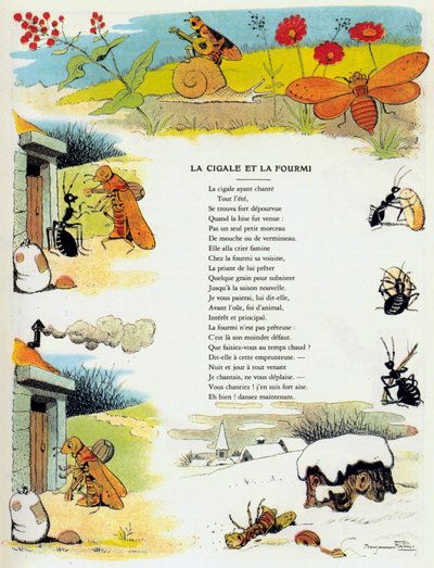 Ağustosböceği ve Karınca, Jean de la Fontaine
