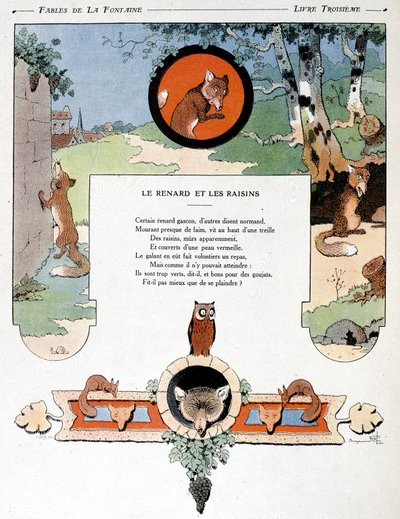 Tilki ve Üzümler, Jean de la Fontaine tarafından 