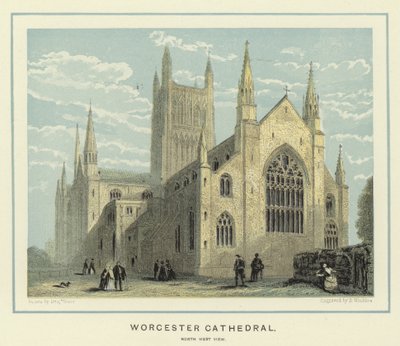 Worcester Katedrali, kuzey batı görünümü by Benjamin Baud