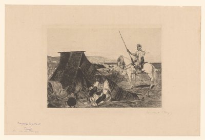Çadır ve binici ile manzara 1877