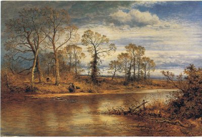 Sonbaharda bir İngiliz nehri by Benjamin Eastlake Leader