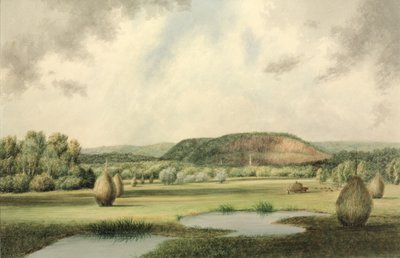 West Rock, New Haven, Connecticut, c.1854-60 (kağıt üzerinde wc) by Benjamin H. Coe