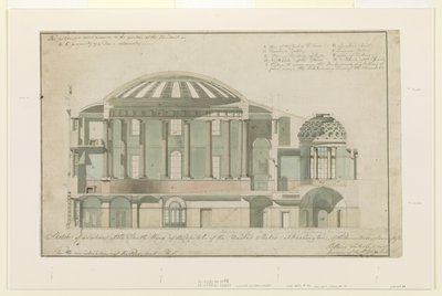 ABD Capitol Güney Kanadı Bölümü, 1803 (kağıt üzerinde yıkama ile kalem ve mürekkep) by Benjamin Henry Latrobe