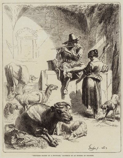 Çeşme başında oturan çoban by Benjamin Herring