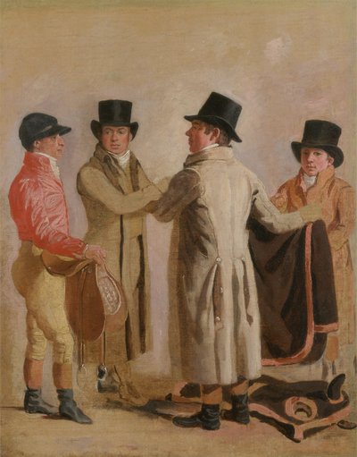 Frank Buckle, John Wastel, Robert Robson ve Stabil Bir Delikanlı (tuval üzerine yağlı boya) by Benjamin Marshall
