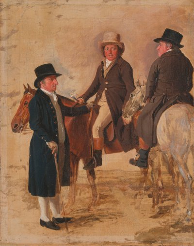 John Hilton, Newmarket'ta Kursun Hakimi; Kurs Katibi John Fuller; ve John Stevens, bir Eğitmen by Benjamin Marshall