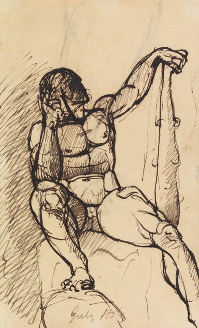Bir Erkek Çıplak Çalışması by Benjamin Robert Haydon