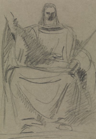 Oturan Bir Erkek Figürünün İncelenmesi by Benjamin Robert Haydon