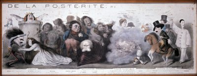 Le grand chemin de la posterity: trajedi ve komedinin temsili (Dorval, vb...) - Litografi, Benjamin Roubaud, Maison de Balzac, Paris by Benjamin Roubaud