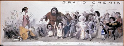 Le grand chemin de la geleceks: trajedinin ve komedinin temsili - Litografi, Benjamin Roubaud, Maison de Balzac, Paris by Benjamin Roubaud
