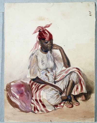 Negresse en kostüm (suluboya) by Benjamin Roubaud