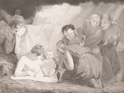 Doğanın Katıldığı Bebek Shakespeare ve Tutkular, 1799. by Benjamin Smith