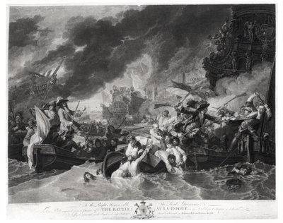 Lahey Muharebesi, 29 Mayıs 1692, William Woollett (1735-85) 1781 (aquatint) tarafından kazınmış by Benjamin West