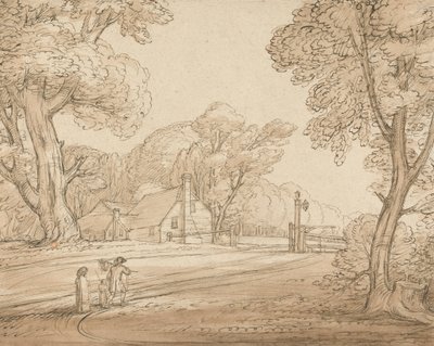 Windsor Ormanı'ndaki Yol Manzarası by Benjamin West