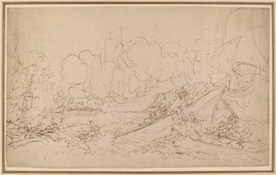 La Hogue Savaşı için Çalışma [recto] by Benjamin West