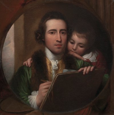 Sanatçı ve Oğlu Raphael by Benjamin West