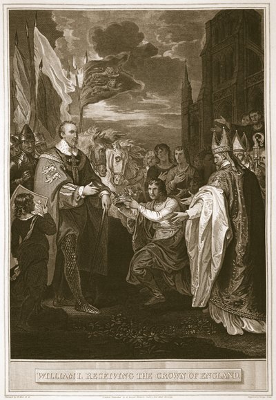 William I, George Noble tarafından kazınmış İngiltere tacını alırken, David Hume