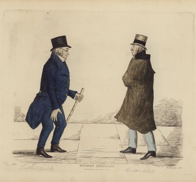 Seçkin Edinburghlular, diğer adıyla Modern Atinalılar, Korgeneral George R Ainslie, Bindon Blood, Esq, Cranacher (renkli gravür) by Benjamin William Crombie