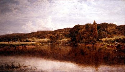 Nehir Sahnesi, Thames üzerinde Streatley by Benjamin Williams Leader