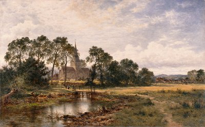 Shere Kilisesi, Surrey by Benjamin Williams Leader