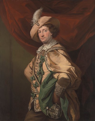 Henry Woodward, Garrick'in "The Taming of the Shrew" filminin bir versiyonu olan Catherine and Petruchio'da Petruchio rolünde by Benjamin van der Gucht