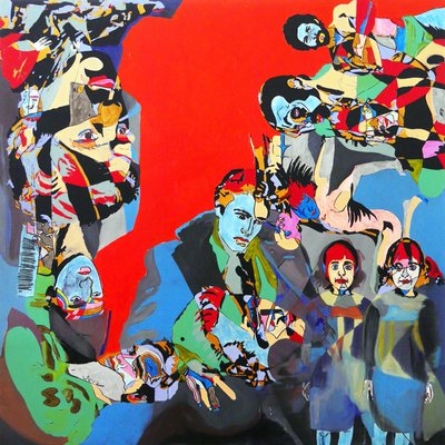 Marlon, Steve, Diane et les autres, 2017 (tuval üzerine yağlıboya ve akrilik) by Benoit Erwann Boucherot