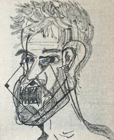 Surautoportrait main levée, 2017 (tuval üzerine yağlıboya) by Benoit Erwann Boucherot